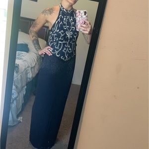 Blue and Silver Formal Sequin Dress Size Small